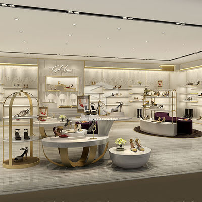 Outstanding Design Electroplate Shoe Store Furniture For Shop ODM