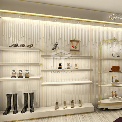 Outstanding Design Electroplate Shoe Store Furniture For Shop ODM